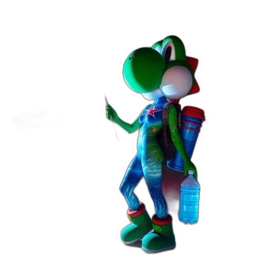 robot, jacket, creature, staff transparent PNG cut-out