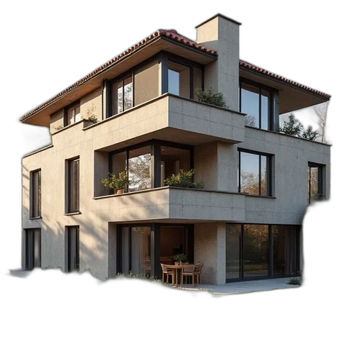 building, 3d render, photorealistic, concept art transparent PNG cut-out