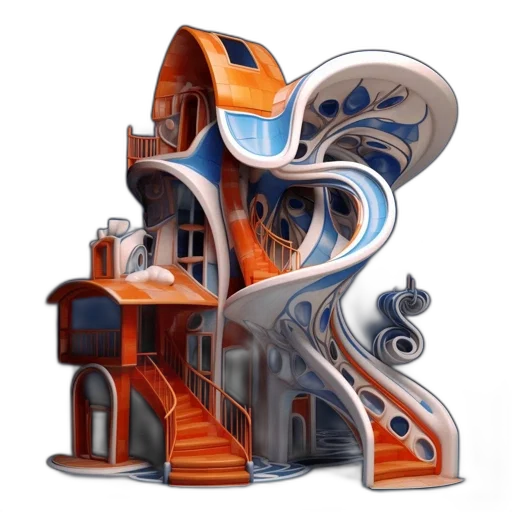 furniture, building, 3d render, concept art transparent PNG cut-out