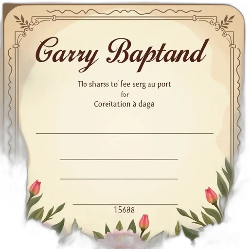 baptism, certificate, word, format transparent PNG cut-out