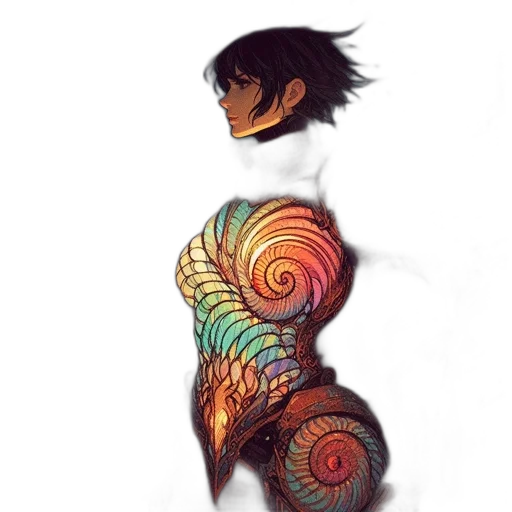 dress, flower, creature, hair transparent PNG cut-out
