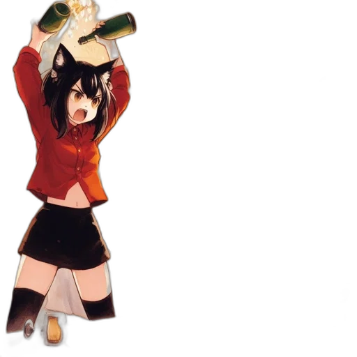 staff, weapon, bottle, jacket transparent PNG cut-out