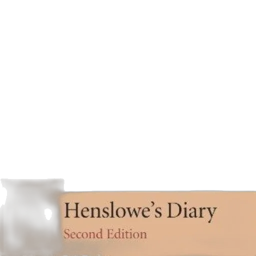 cover, henslowe, diary, second transparent PNG cut-out