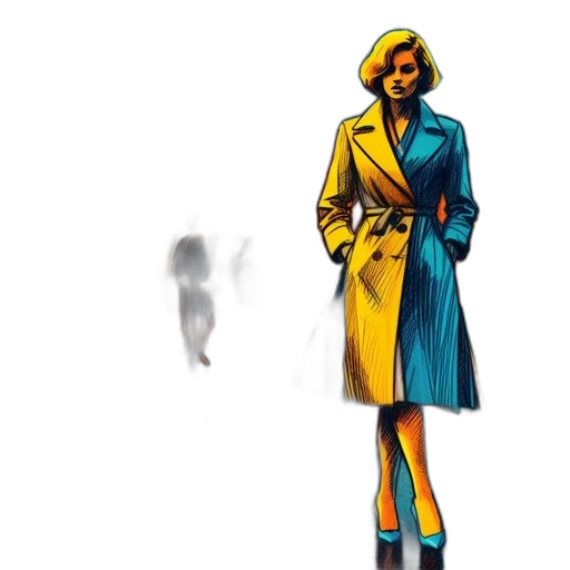 dress, jacket, comic book art, concept art transparent PNG cut-out