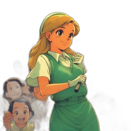dress, staff, face, crown transparent PNG cut-out