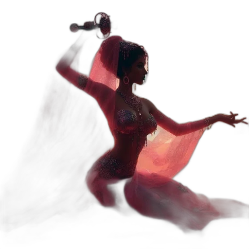 creature, dress, staff, mask transparent PNG cut-out