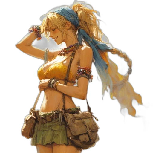 dress, weapon, staff, concept art transparent PNG cut-out