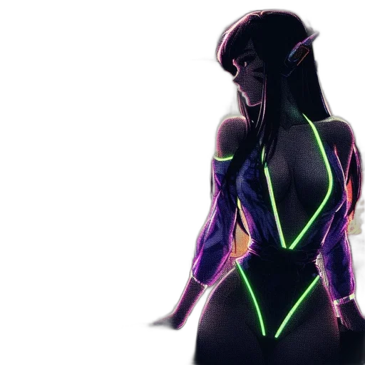 robot, dress, jacket, cyberpunk transparent PNG cut-out