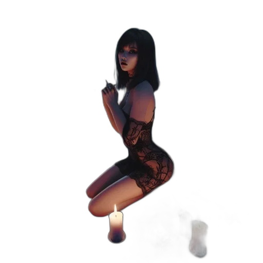 dress, staff, weapon, 3d render transparent PNG cut-out