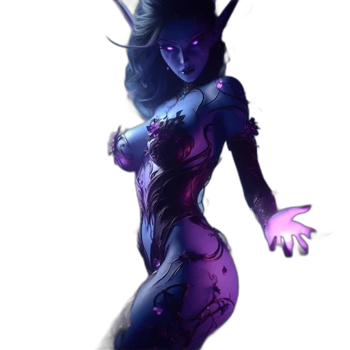 dress, creature, staff, concept art transparent PNG cut-out