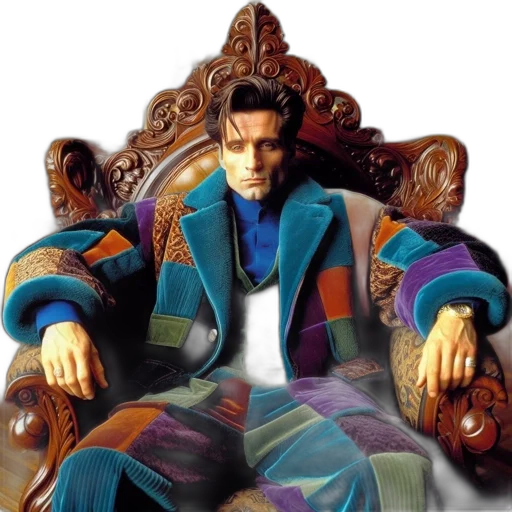 jacket, furniture, crown, photorealistic transparent PNG cut-out