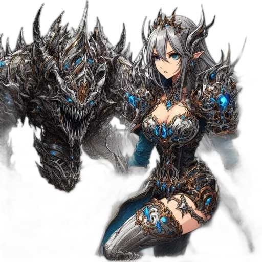 dragon, weapon, jewelry, fantasy art transparent PNG cut-out