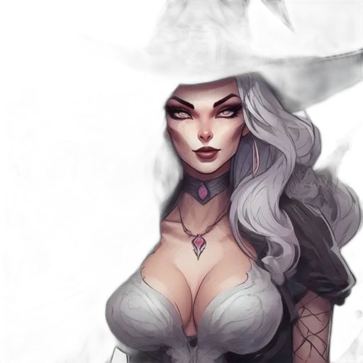 hat, dress, face, fantasy art transparent PNG cut-out