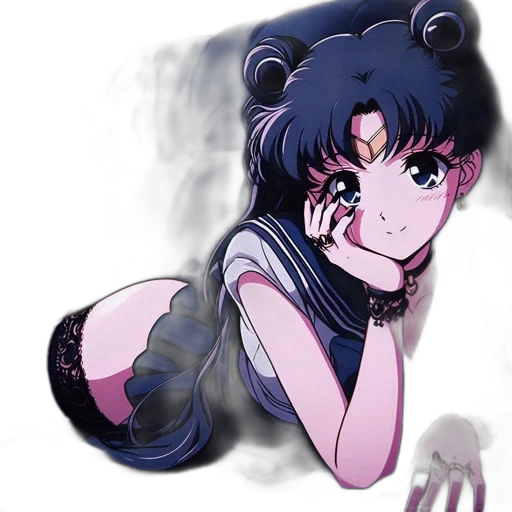 dress, creature, anime, vaporwave transparent PNG cut-out