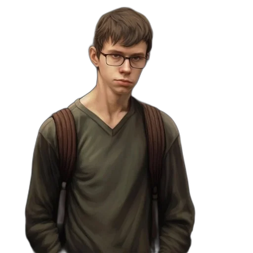jacket, staff, face, weapon transparent PNG cut-out