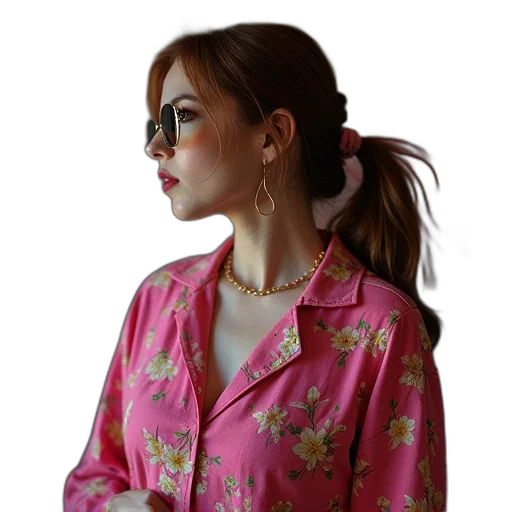 jacket, dress, jewelry, face transparent PNG cut-out