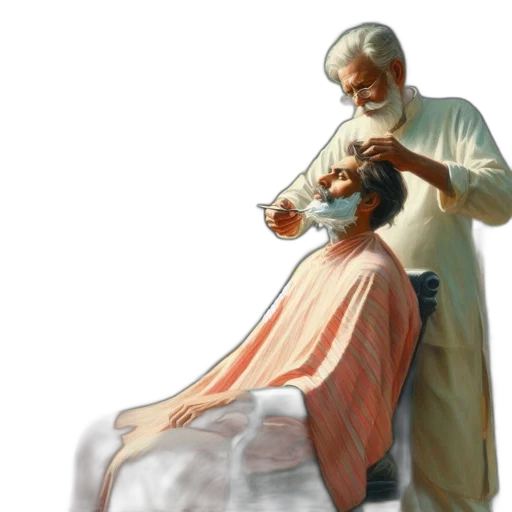 staff, hair, photorealistic, oil painting transparent PNG cut-out
