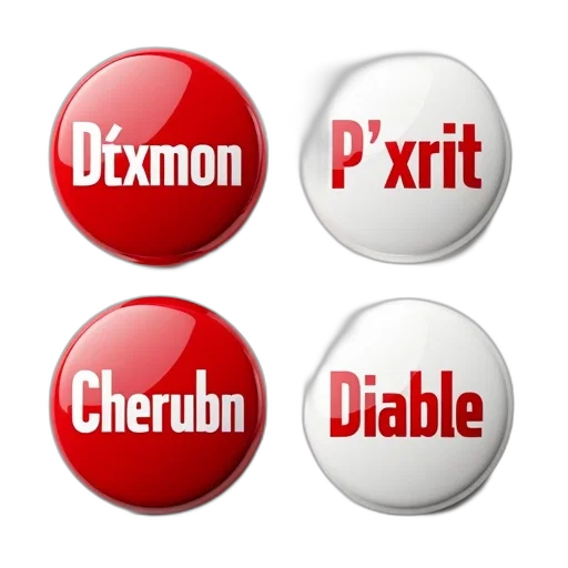 four, buttons, different, designs transparent PNG cut-out