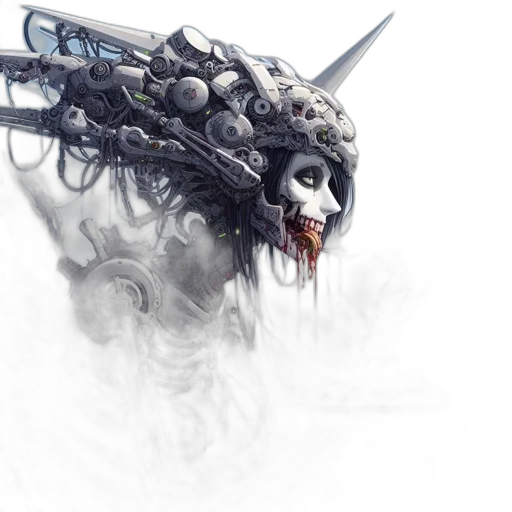 robot, creature, mask, weapon transparent PNG cut-out