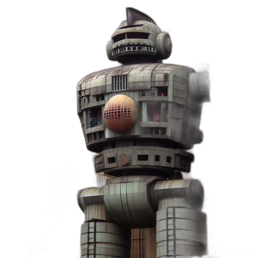 robot, building, 3d render, concept art transparent PNG cut-out