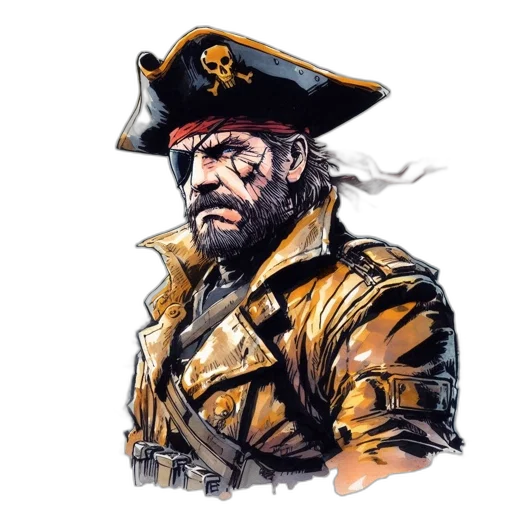 hat, jacket, face, comic book art transparent PNG cut-out
