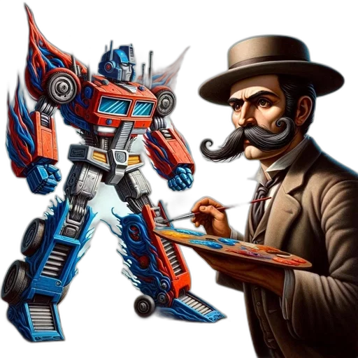robot, concept art, comic book art, fantasy art transparent PNG cut-out