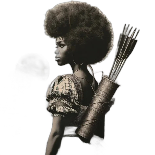 hair, crown, dress, staff transparent PNG cut-out