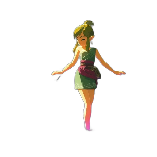 dress, staff, 3d render, concept art transparent PNG cut-out
