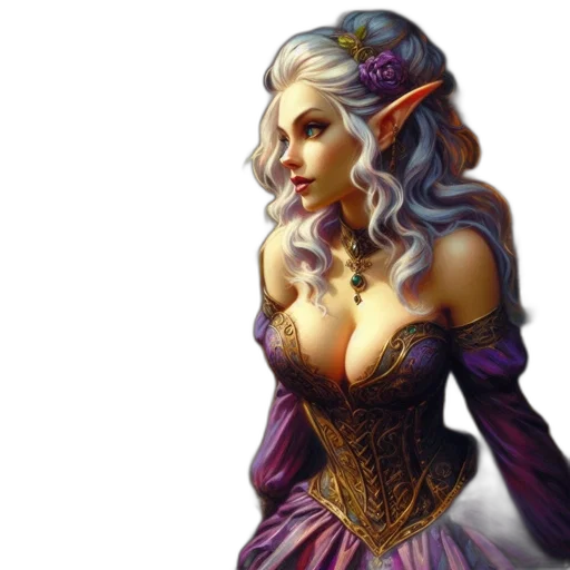 dress, jewelry, fantasy art, concept art transparent PNG cut-out
