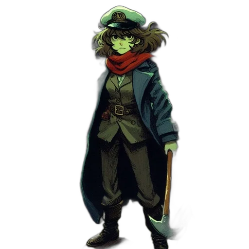 jacket, staff, hat, mask transparent PNG cut-out