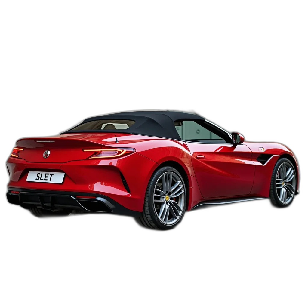 car, 3d render, photorealistic, red transparent PNG cut-out