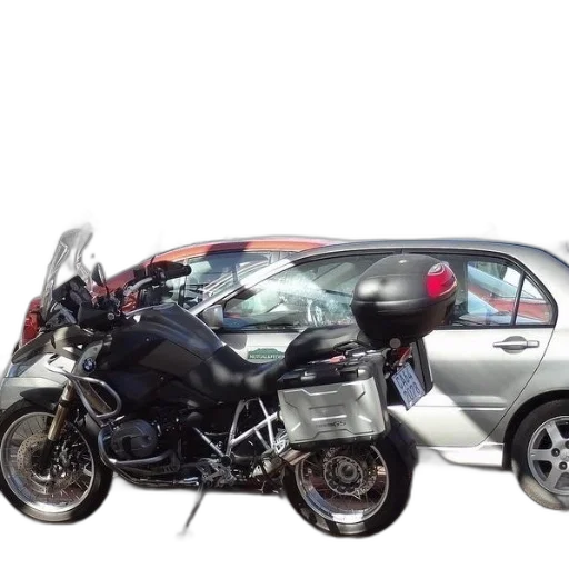 car, bmw, motorcycle, parked transparent PNG cut-out