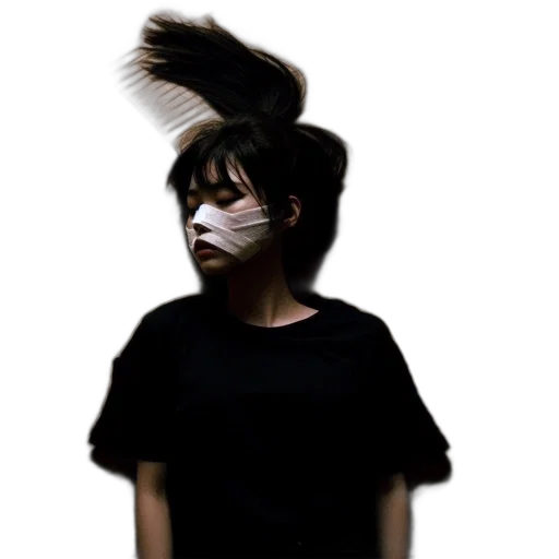 mask, hair, face, creature transparent PNG cut-out