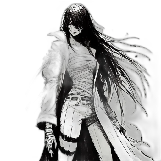 jacket, sword, weapon, staff transparent PNG cut-out