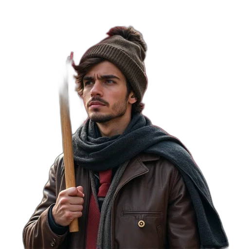 staff, sword, hat, weapon transparent PNG cut-out