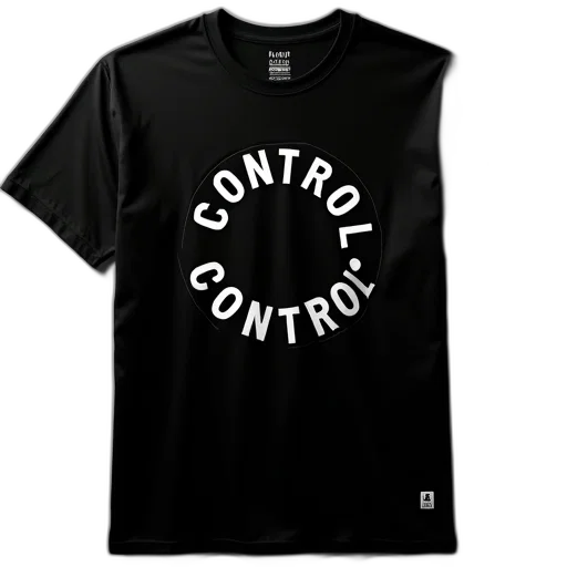 black, tshirt, circle, words transparent PNG cut-out