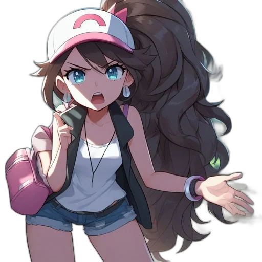 hat, creature, hair, staff transparent PNG cut-out