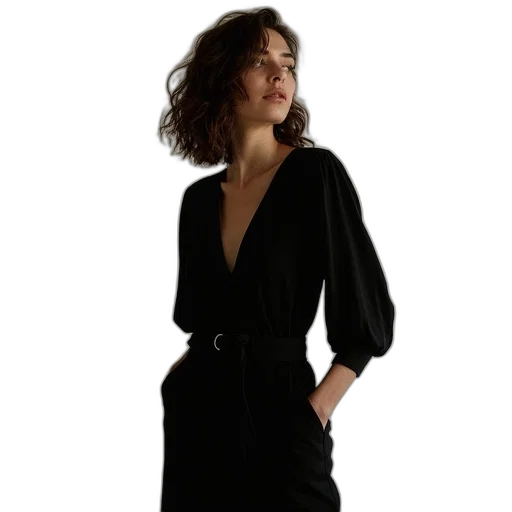 dress, jacket, staff, dark transparent PNG cut-out