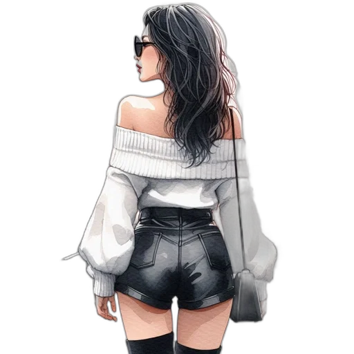 jacket, dress, concept art, watercolor transparent PNG cut-out