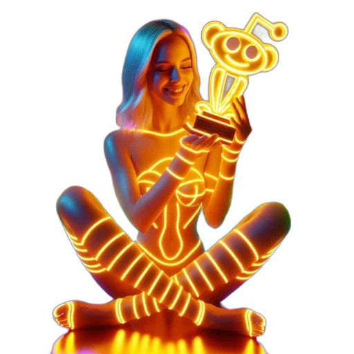 jewelry, 3d render, concept art, neon lights transparent PNG cut-out