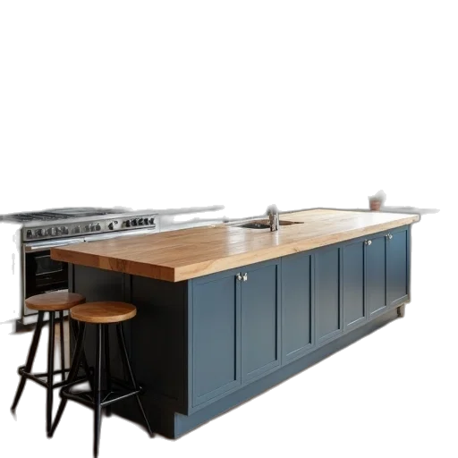 furniture, 3d render, kitchen, island transparent PNG cut-out