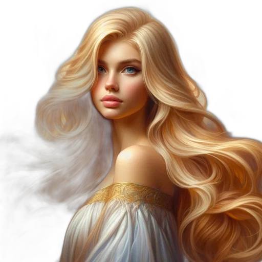 hair, dress, face, fantasy art transparent PNG cut-out