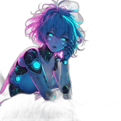 robot, creature, dress, hair transparent PNG cut-out