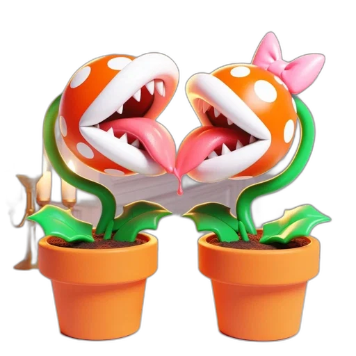 creature, flower, 3d render, concept art transparent PNG cut-out