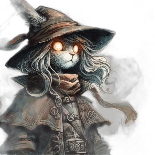 mask, hat, staff, fantasy art transparent PNG cut-out