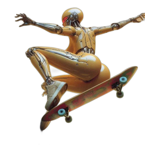 robot, 3d render, concept art, golden transparent PNG cut-out