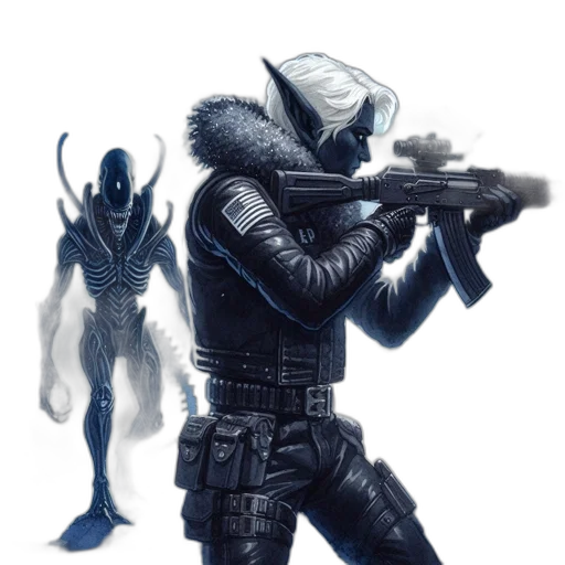 creature, robot, weapon, concept art transparent PNG cut-out