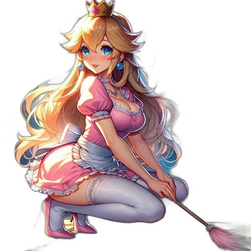 dress, crown, staff, weapon transparent PNG cut-out