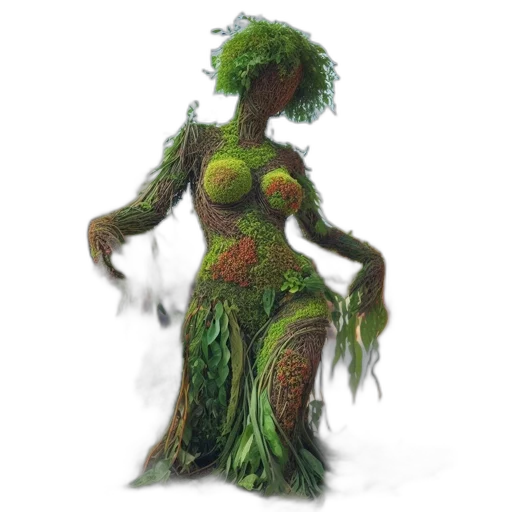 dress, tree, creature, concept art transparent PNG cut-out