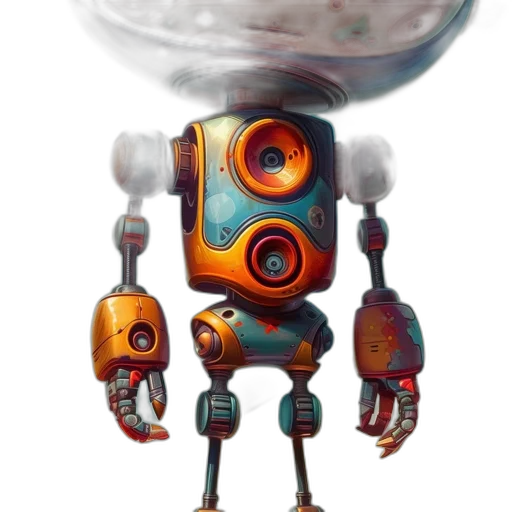 robot, staff, creature, weapon transparent PNG cut-out